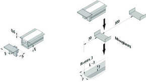 Hera Einfräsprofil 5er-Set 2,95m,edelstahloptik 61500035068