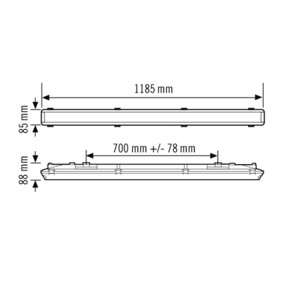 ESYLUX LED-Feuchtraumleuchte 840, Sensor OLIVIA-2 #EO10310621