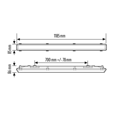ESYLUX LED-Feuchtraumleuchte 840, Sensor OLIVIA-2 #EO10310621