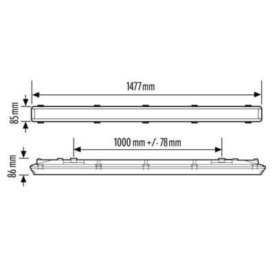 ESYLUX LED-Feuchtraumleuchte 840, DALI, Sensor OLIVIA-2 #EO10310652