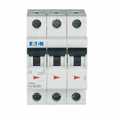 Eaton Leitungsschutzschalter 3p. 0,16A Charakt.: C FAZ-C0,16/3