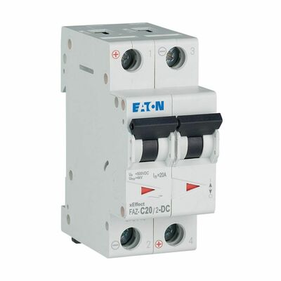 Eaton Leitungsschutzschalter 2p. 20A Charakt.: C, DC FAZ-C20/2-DC