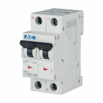 Eaton Leitungsschutzschalter 2p. 25A Charakt.: C, DC FAZ-C25/2-DC