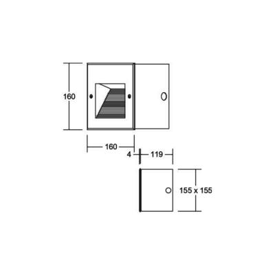 Brumberg Leuchten LED-Wandeinbauleuchte 2W 230V IP65 schwarz 60208183