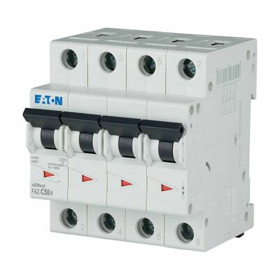 Eaton Leitungsschutzschalter 50A Charakt.: C FAZ-C50/4