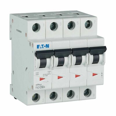 Eaton Leitungsschutzschalter 50A Charakt.: C FAZ-C50/4