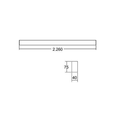 Brumberg Leuchten Anbau-Profilleuchte 2260 x 75 x 40mm 7412141032