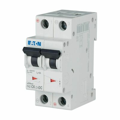 Eaton Leitungsschutzschalter 2p. 6A Charakt.: C, DC FAZ-C6/2-DC