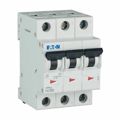 Eaton Leitungsschutzschalter 3p. 8A Charakt.: C FAZ-C8/3