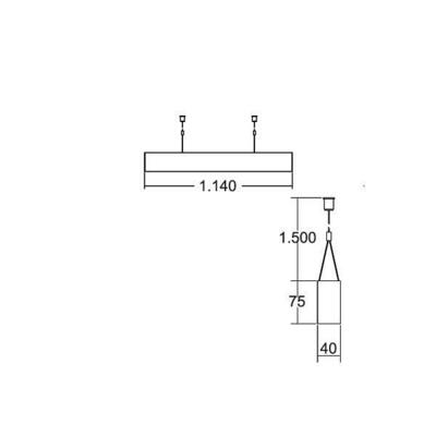 Brumberg Leuchten Pendel-Profilleuchte 1140 x 75 x 40mm 7417141016