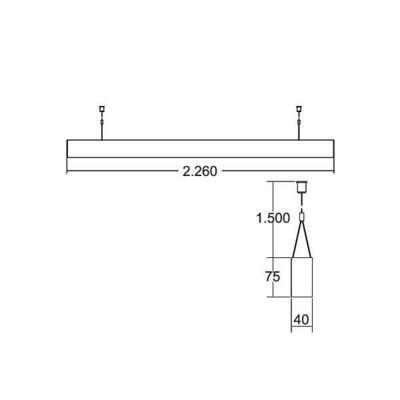 Brumberg Leuchten Pendel-Profilleuchte 2260 x 75 x 40mm 7417142032