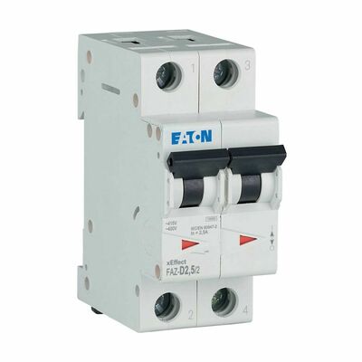 Eaton Leitungsschutzschalter 2p. 2,5A Charakt.: D FAZ-D2,5/2