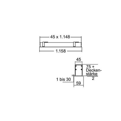Brumberg Leuchten Einbau-Profilleuchte 1158 x 110 x 59mm 7429171016