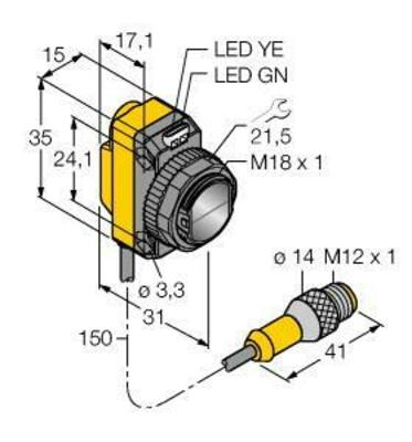 Turck Opto Sensor Laser Sender QS186LE12Q5