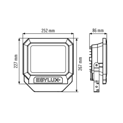 ESYLUX LED-Strahler ADF 3000K m.MontBügel schwarz SUN OFL TR3400 830BK
