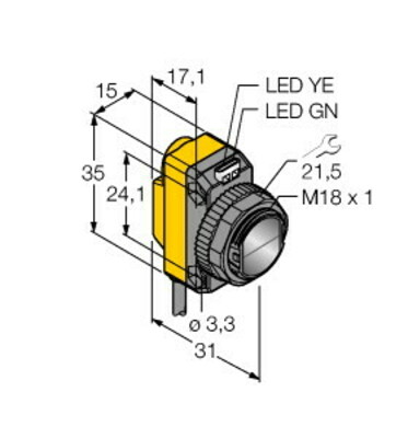 Turck Opto Sensor Laser Sender QS186LE214 W/30"