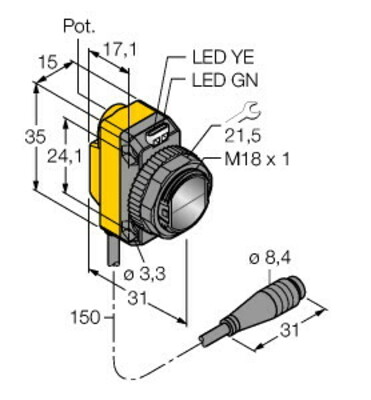 Turck Opto Sensor Laser Sender QS186LEQ
