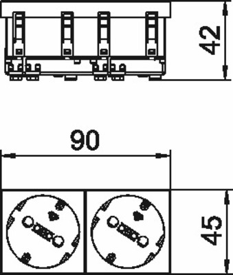 OBO Bettermann Vertr Steckdose 33 Grad, 2-fach Schutzkontakt STD-D3S AL2