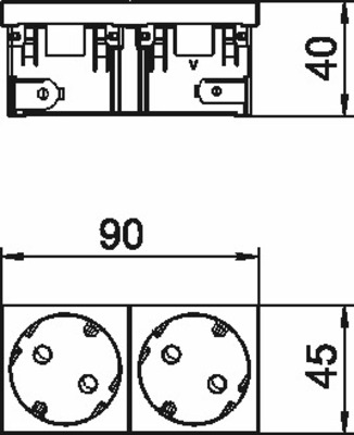 OBO Bettermann Vertr Steckdose 33 Grad, 2-fach Schutzkontakt,Con.45 STD-D3SC RW2