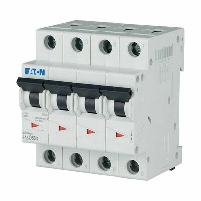 Eaton Leitungsschutzschalter 50A Charakt.: D FAZ-D50/4