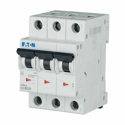 Eaton Leitungsschutzschalter 3p. 0,5A Charakt.: K FAZ-K0,5/3