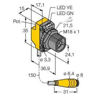 Turck Opto Sensor Lichtleiter QS18VN6FQ
