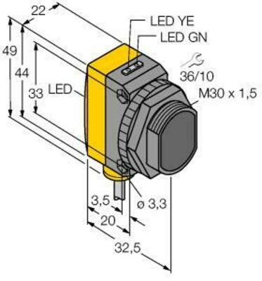 Turck Opto Sensor Lichttaster QS30FF200 W/30"