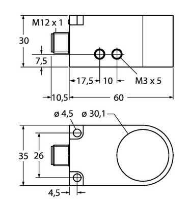 Turck Sensor induktiv BI30RW30DAP6XH1141