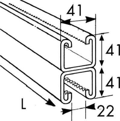 Erico Erico Caddy 6000 C-Profil 41x82x2,5 L= 800mm AA25H0800HD