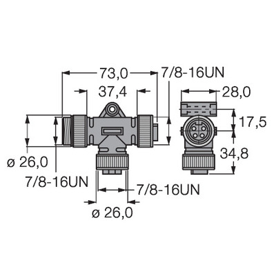 Turck Zweifachverteiler RSV-2RKV 48