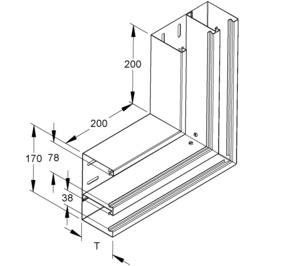 Niedax GK-Vertikaleck 90Gr. 170x90mm DKVO 170-78T90 S