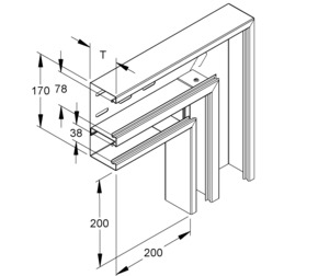 Niedax GK-Vertikaleck 90Gr. 170x70mm DKVU 170-78T70 S