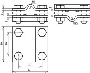 DEHN Kreuzstück Cu f.Rd 8-10/8-10mm KS8.108.10FL30ZPCU
