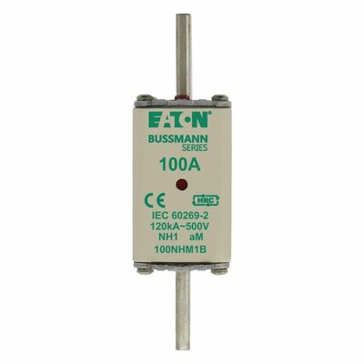 Eaton Sicherungseinsatz Nieders. 100A AC 500V 120kA FUSE NH 1 #100NHM1B
