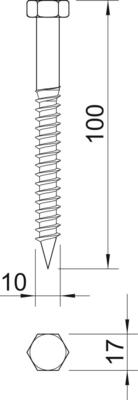 OBO Bettermann Vertr Sechskantholzschraube HHWS 10x100 G