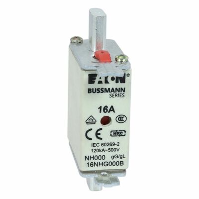Eaton Sicherungseinsatz Nieders. 16A AC 500V 120kA NH FUSE 16#16NHG000B
