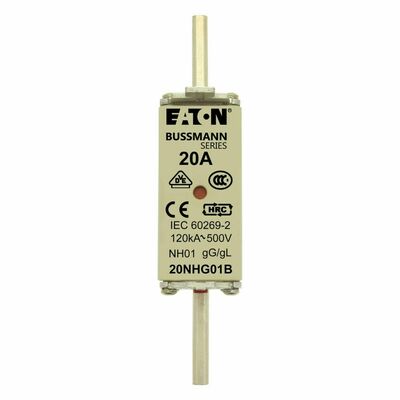 Eaton Sicherungseinsatz Nieders. 20A AC 500V 120kA NH FUSE 20#20NHG01B