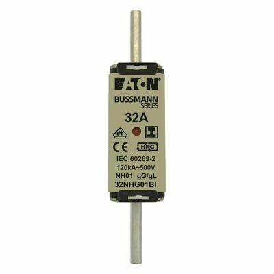 Eaton Sicherungseinsatz Nieders. 32A AC 500V 120kA NH FUSE 32#32NHG01BI