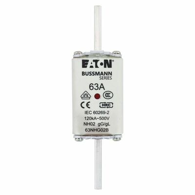 Eaton Sicherungseinsatz Nieders. 63A AC 500V 120kA NH FUSE 63#63NHG02B