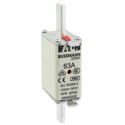 Eaton Sicherungseinsatz Nieders. 63A AC 500V 120kA NH FUSE 63#63NHG0B