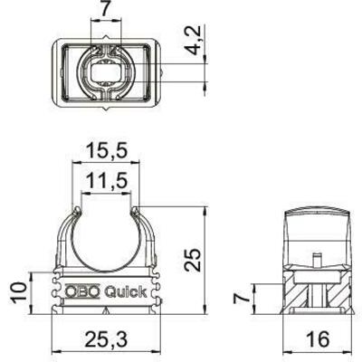 OBO Bettermann Vertr Quick-Schelle flammwidrig 2955 F M16 STGR