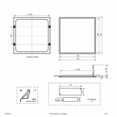 EVN Lichttechnik LED-Einbaupanel BPTU620125