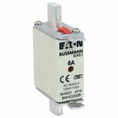 Eaton Sicherungseinsatz Nieders. 6A AC 500V 120kA NH-SICHERU#6NHG000B