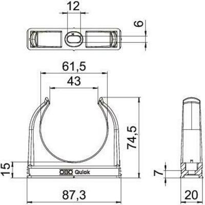 OBO Bettermann Vertr Quick-Schelle flammwidrig 2955 F M63 STGR