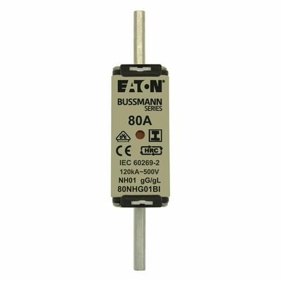 Eaton Sicherungseinsatz Nieders. 80A AC 500V 120kA NH-SICHERU#80NHG01BI