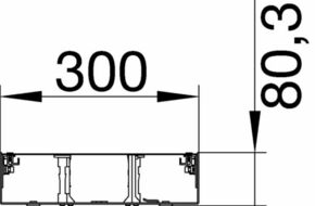 Tehalit Unterteil BKGD 300x80 mitL=2m BKGD300801