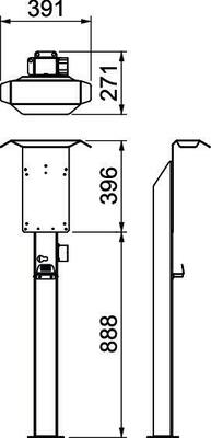 OBO Bettermann Vertr Standsäule Ion Wallbox 1285x391x275 WB PL