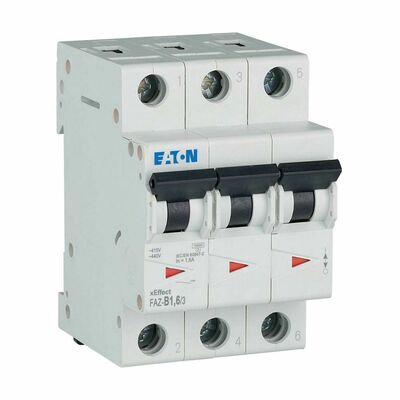 Eaton Leitungsschutzschalter 3p. 1,6A Charakt.: B FAZ-B1,6/3#278834