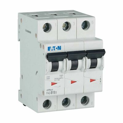 Eaton Leitungsschutzschalter 3p. 15A Charakt.: B FAZ-B15/3#278846