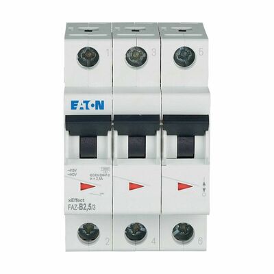 Eaton Leitungsschutzschalter 3p. 2,5A Charakt.: B FAZ-B2,5/3#278836